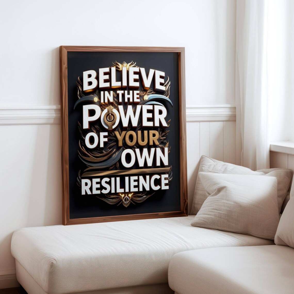 Believe in the Power of Your Own Resilience Gold Quote Poster