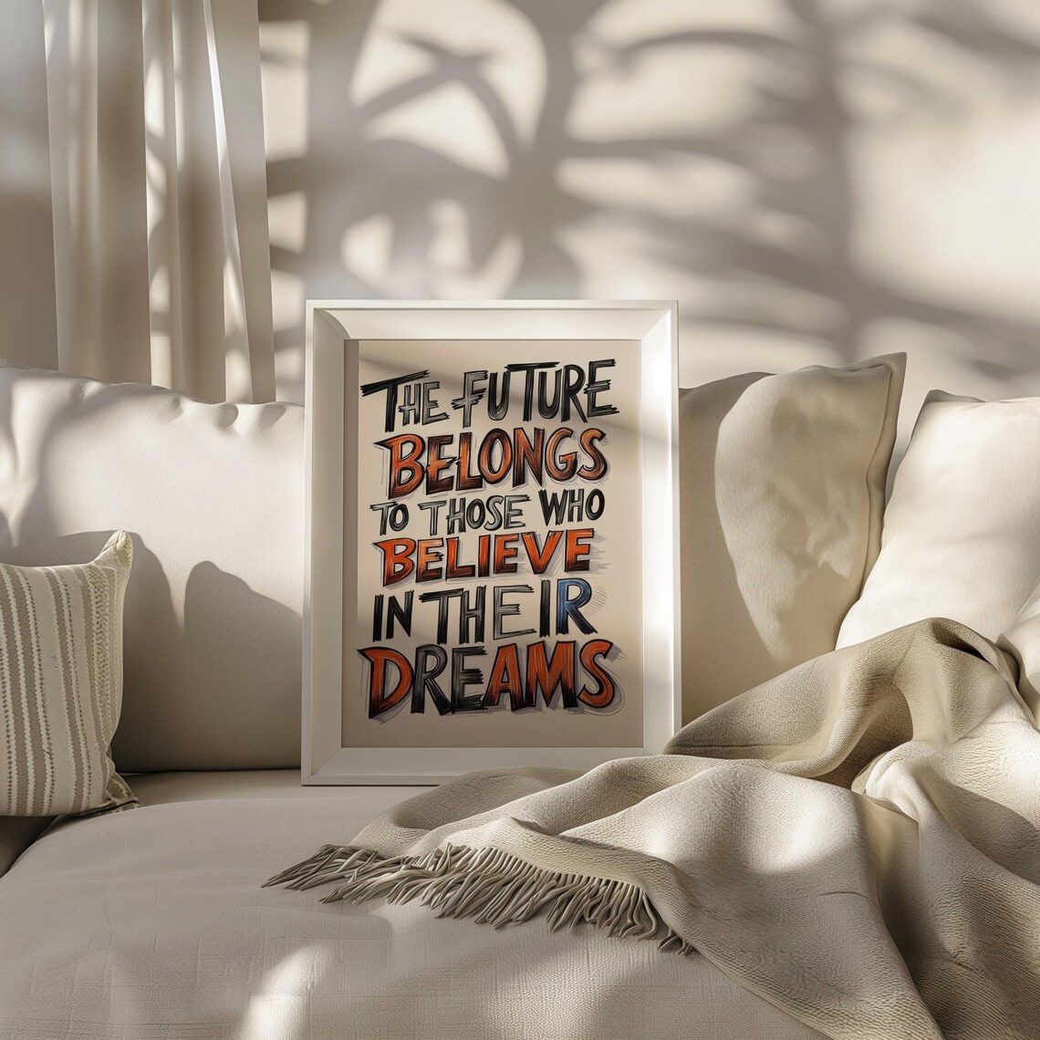 The Future Belongs to Dreamers Hand Lettered Inspirational Quote Poster - Image 2