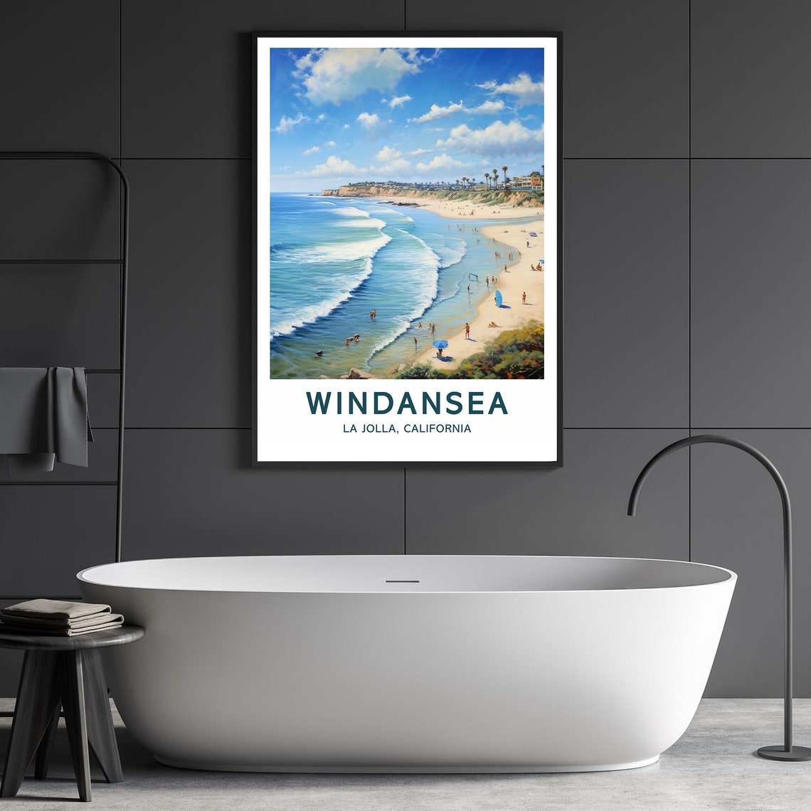 Windansea La Jolla California Ocean Surf Beach Coast Travel Poster - Image 2
