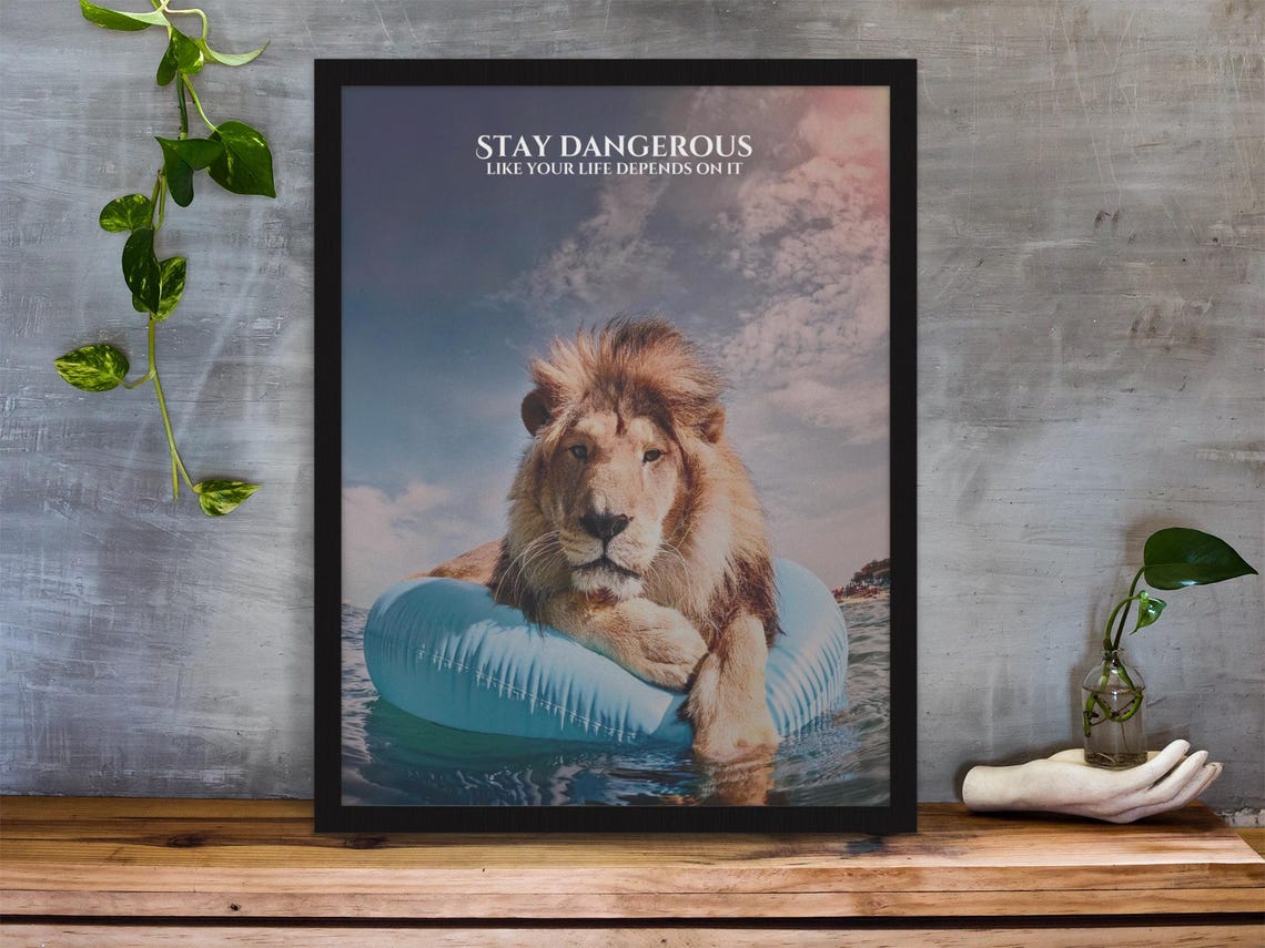 Stay Dangerous Wall Art Bold Modern Typography Empowering Home And Office Decor Edgy Minimalist Prints - Image 3