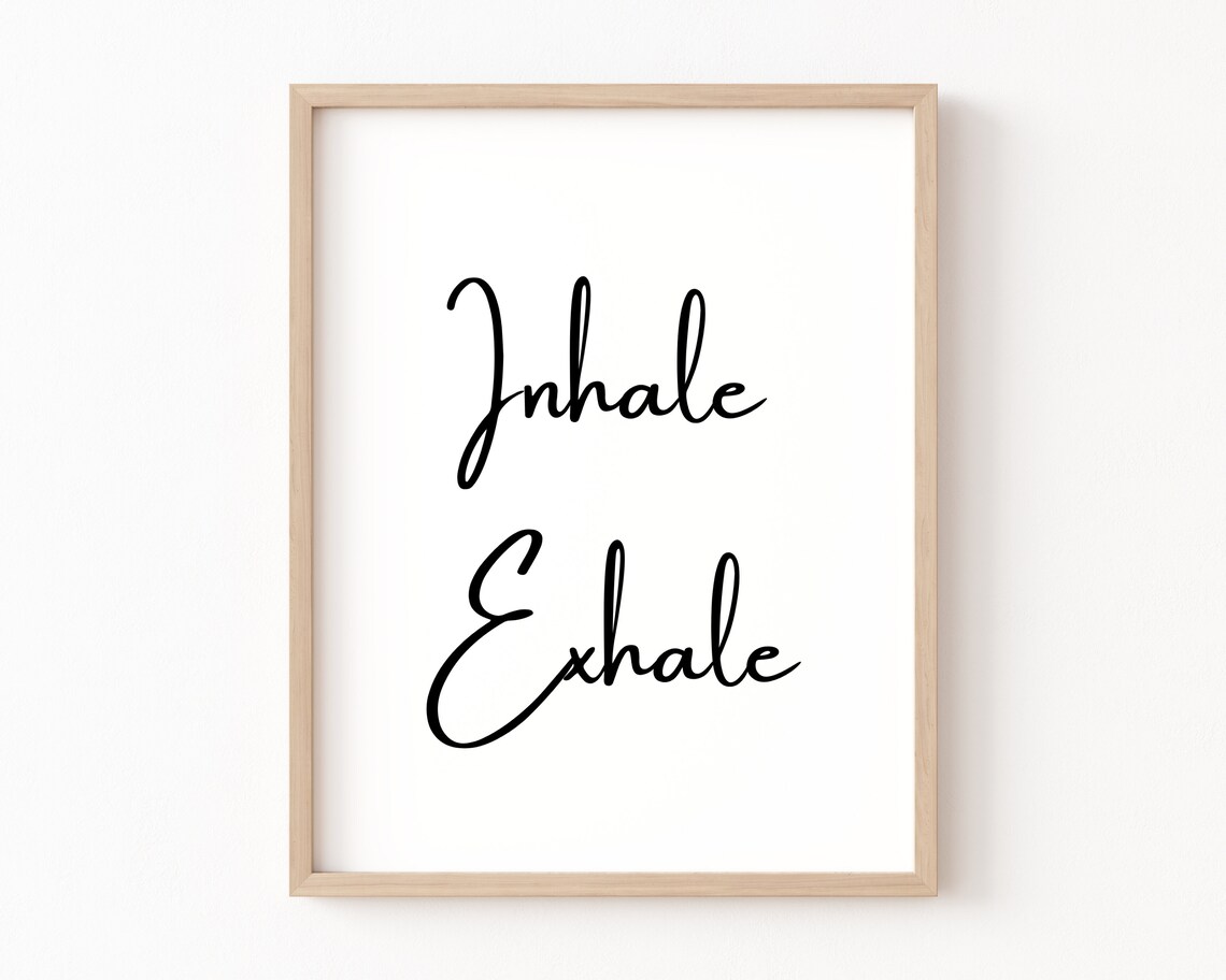 Inhale Exhale Zen Wall Art Print, Yoga Decor