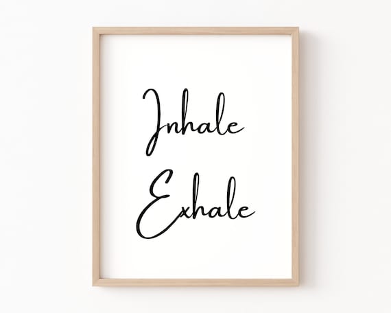 Inhale Exhale Zen Wall Art Print, Yoga Decor