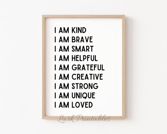 Affirmations For Kids Classroom Poster Print