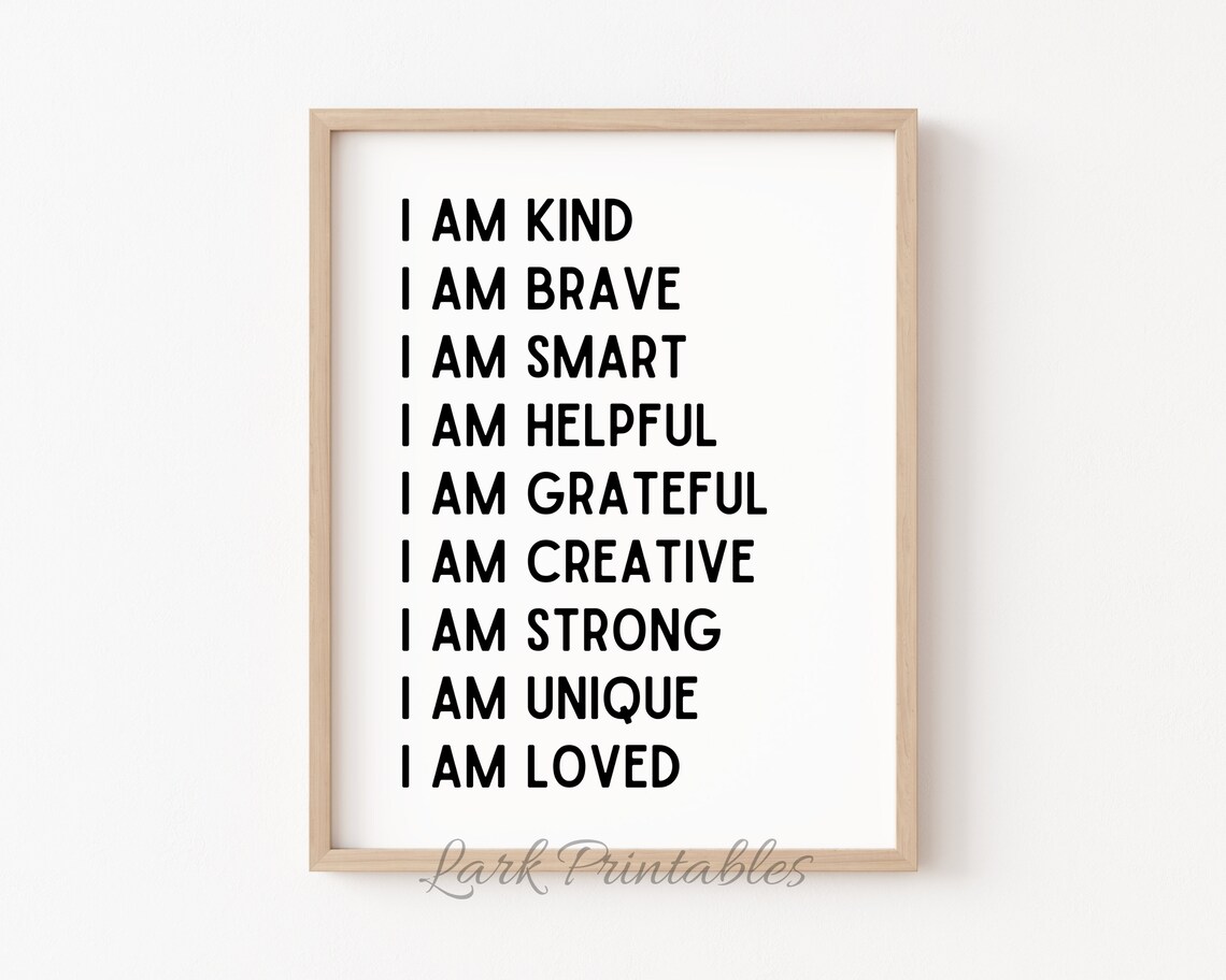 Affirmations For Kids Classroom Poster Print