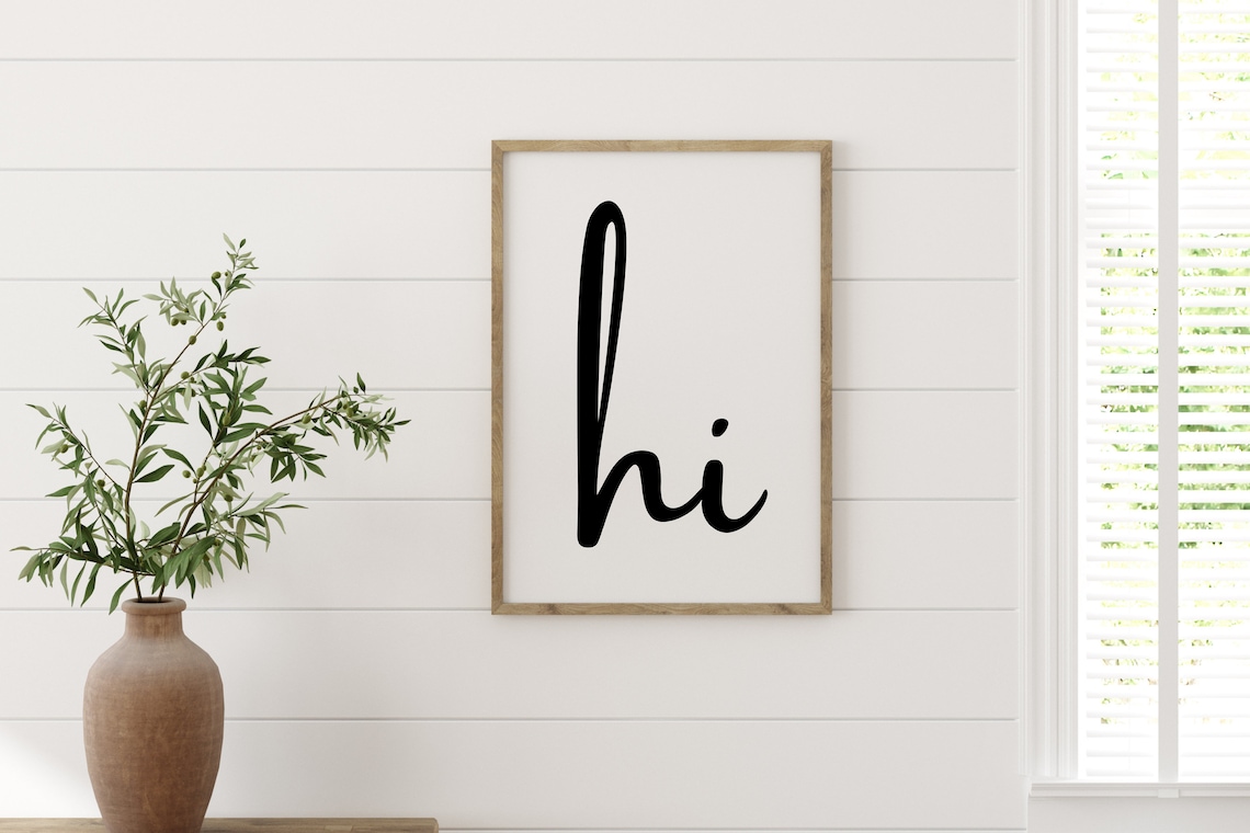 Hi Minimalist Hello Print, Entryway Wall Art