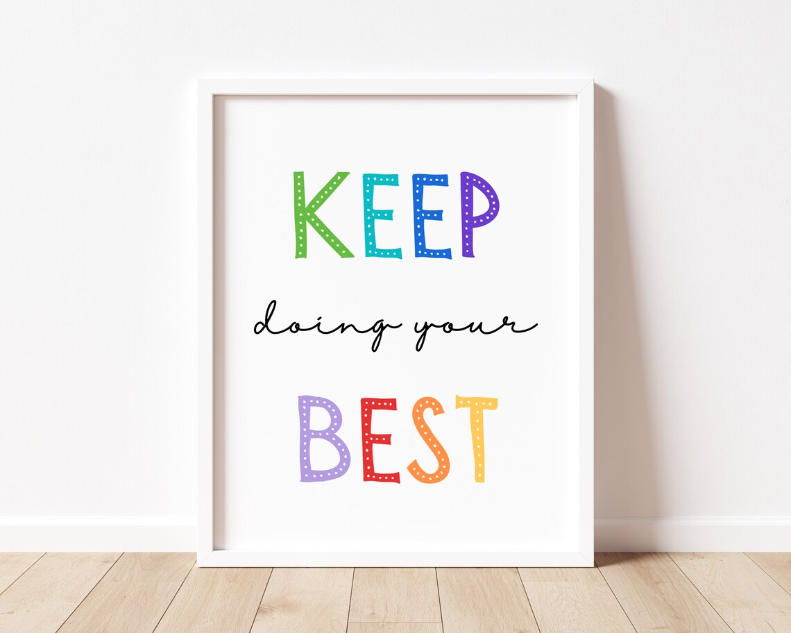 Keep Doing Your Best Kids Affirmations Art Print - Image 2