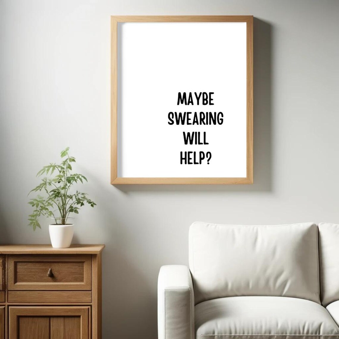 Maybe Swearing Will Help Poster Funny Saying Retro Wall Art - Image 2
