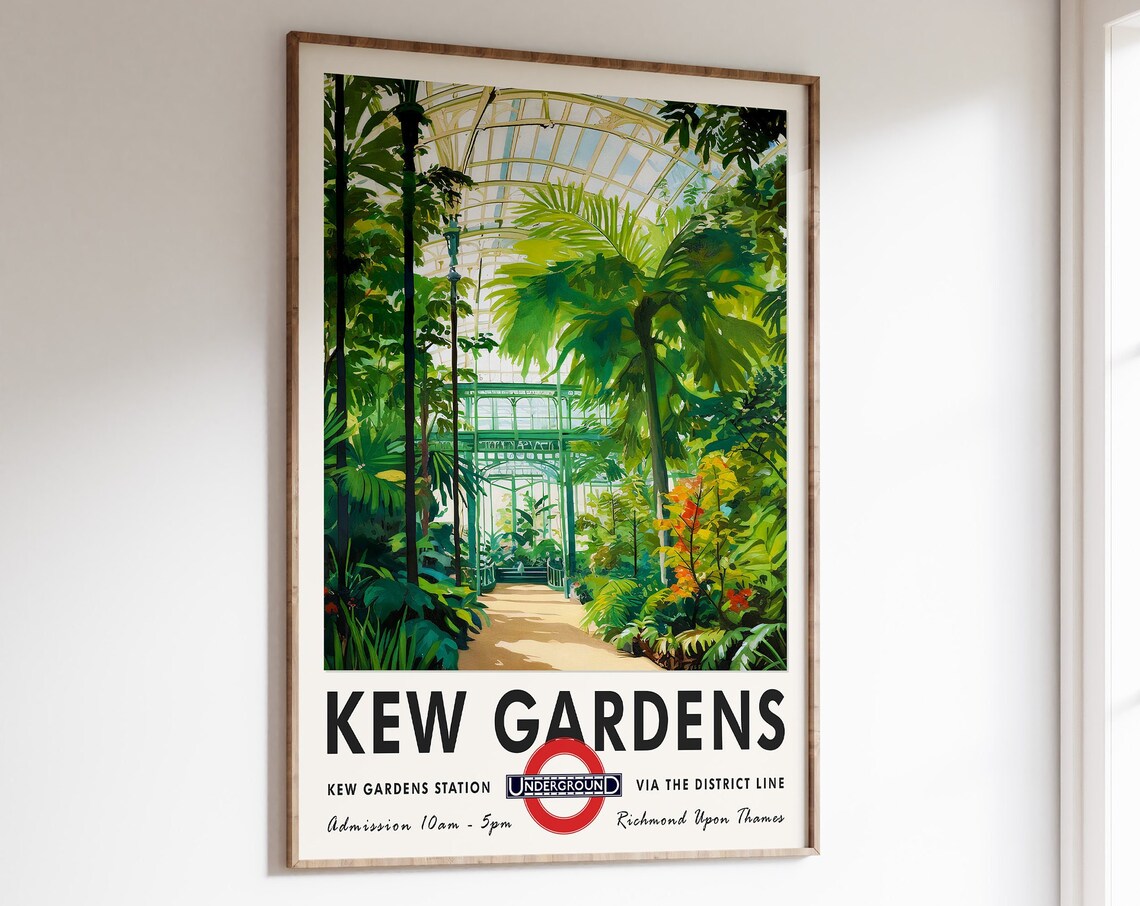 Kew Gardens Palm House District Line London Underground Poster