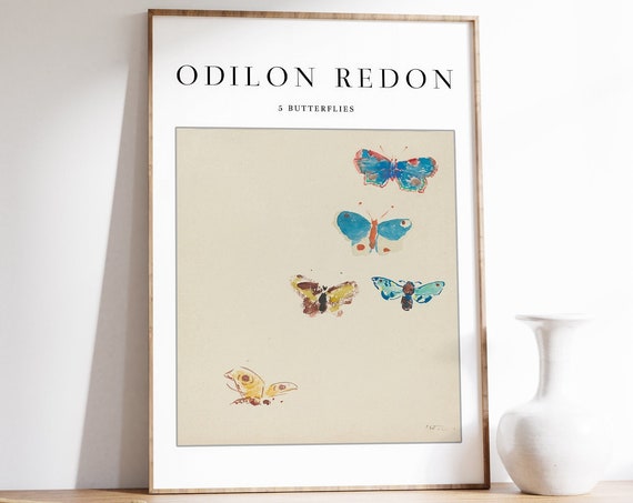 Odilon Redon Exhibition Poster 5 Butterflies Floral Art Print Famous Art Wall Art Decor Gift A1a2a3a4