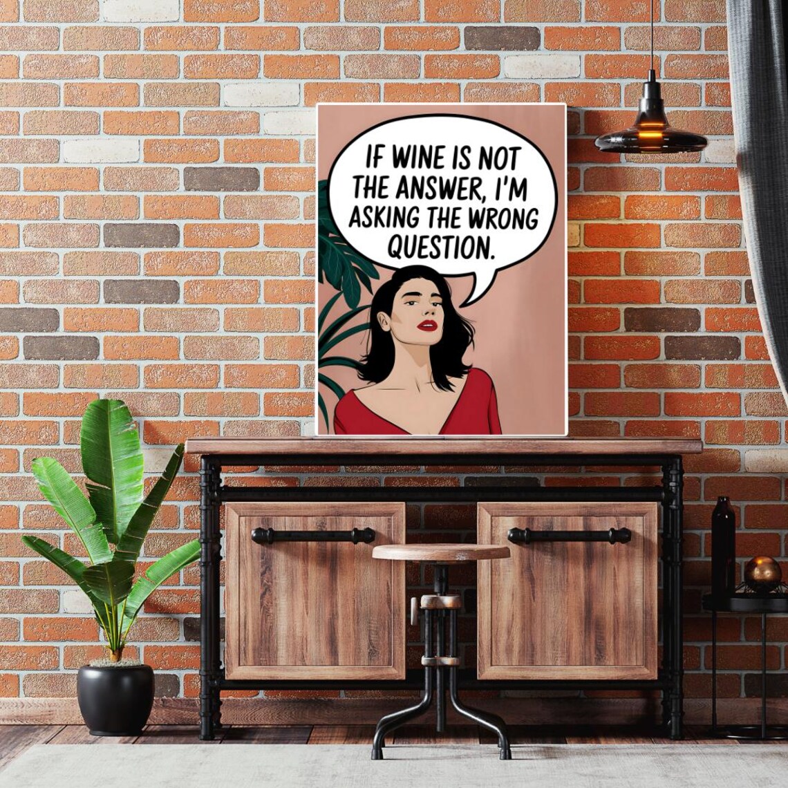 If Wine Is Not the Answer Thought Bubble Red Dress Lady Poster - Image 5