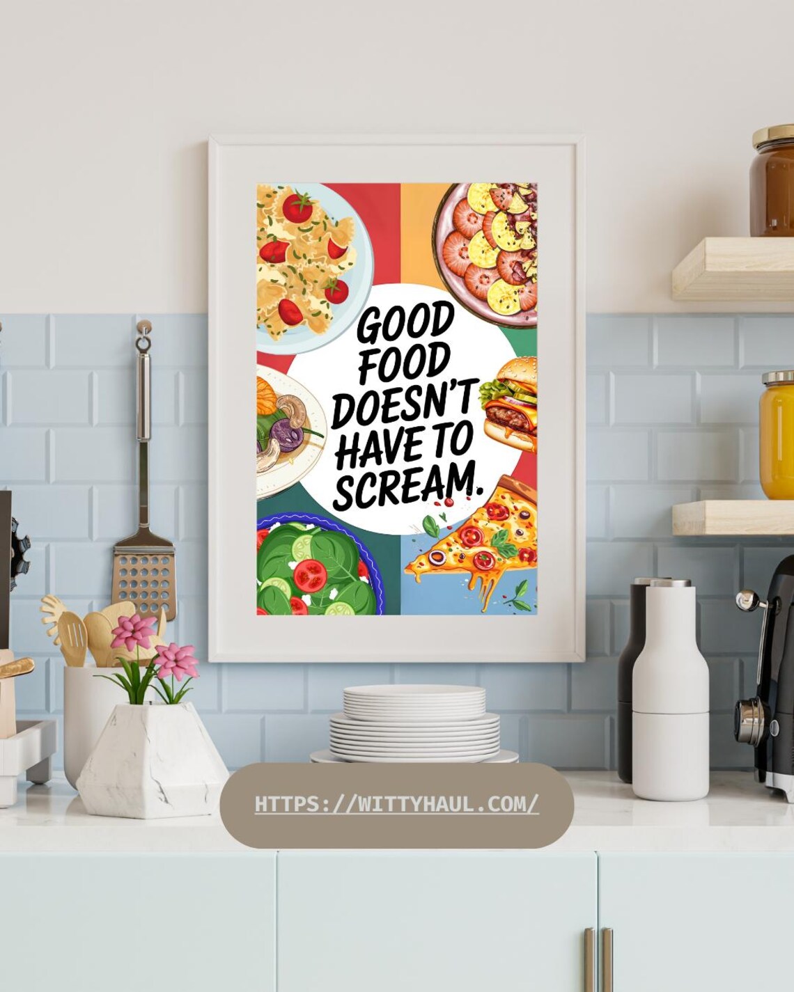 Funny Vegan Wall Decor, Quirky Typography Print - Image 6