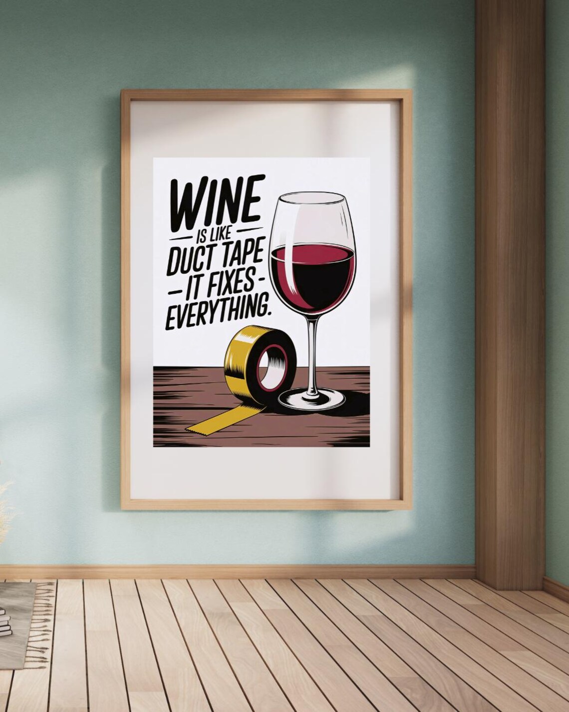 Wine Fixes Everything, Funny Kitchen Decor Poster - Image 6