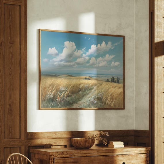 Golden Wheat Fields Under Vast Summer Sky