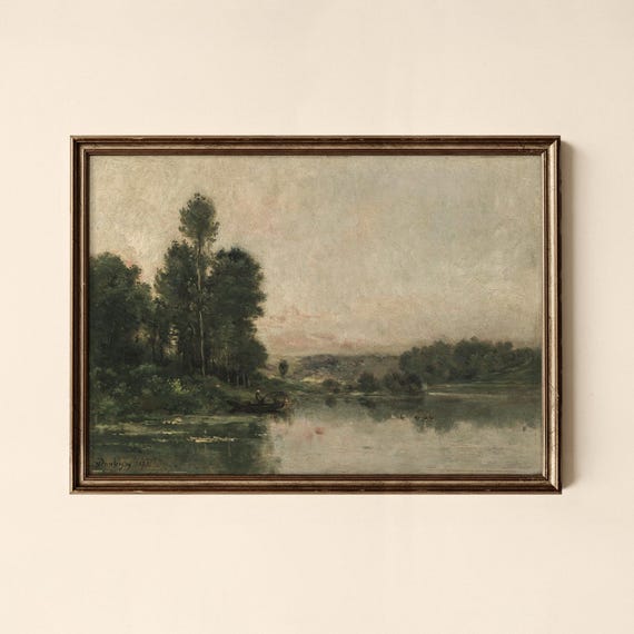 Vintage River Landscape Print Living Room Decor Collected Prints Cpl019