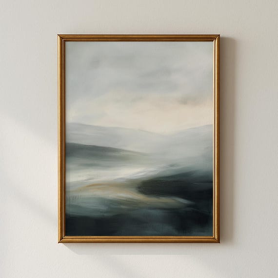 Vintage Moody Coastal Landscape Print Living Room Decor Collected Prints Cpp428