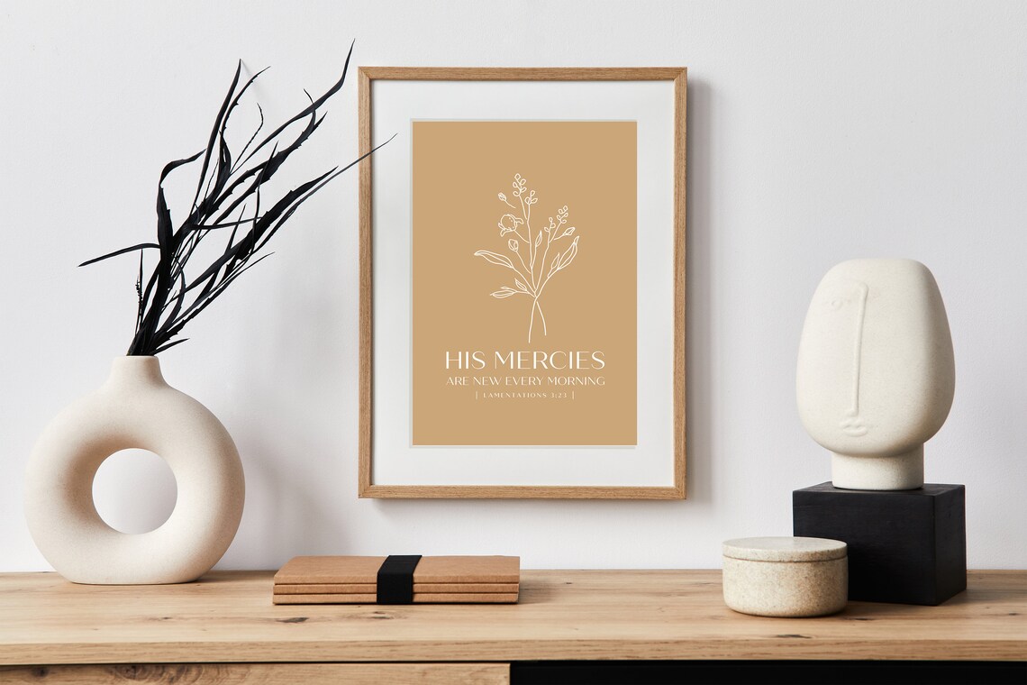 His Mercies Are New Every Morning Bible Verse Print - Image 2
