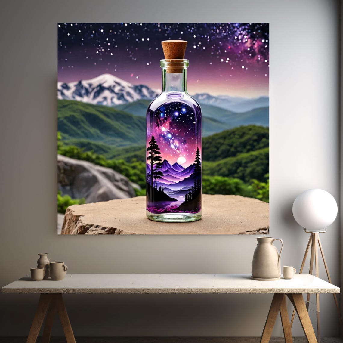 Cosmic Bottle Abstract Art Print