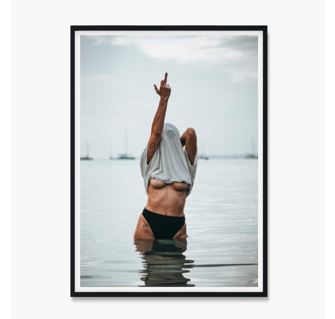 Middle Finger Print Fu Poster Feminism Poster Middle Finger Lake Wall Art Scandi Prints Naked Women Art Man Cave Art Office Art