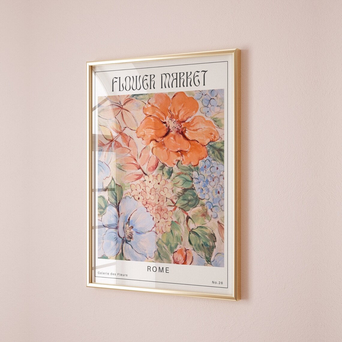 Flower Market Rome Vintage Floral Art Print - Image 2