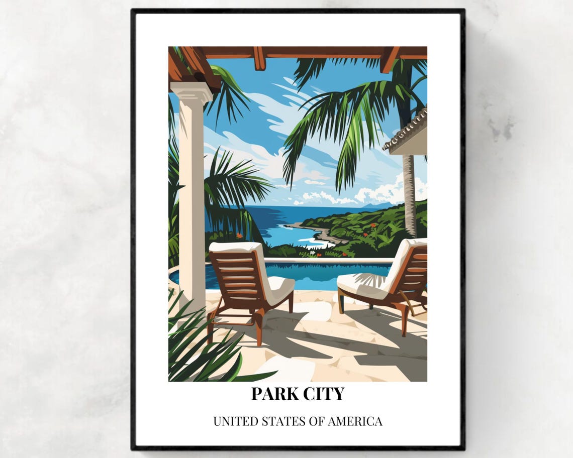 Park City City Print Park City Travel Poster Utah Travel Gift Park City Utah Poster Park City Gift