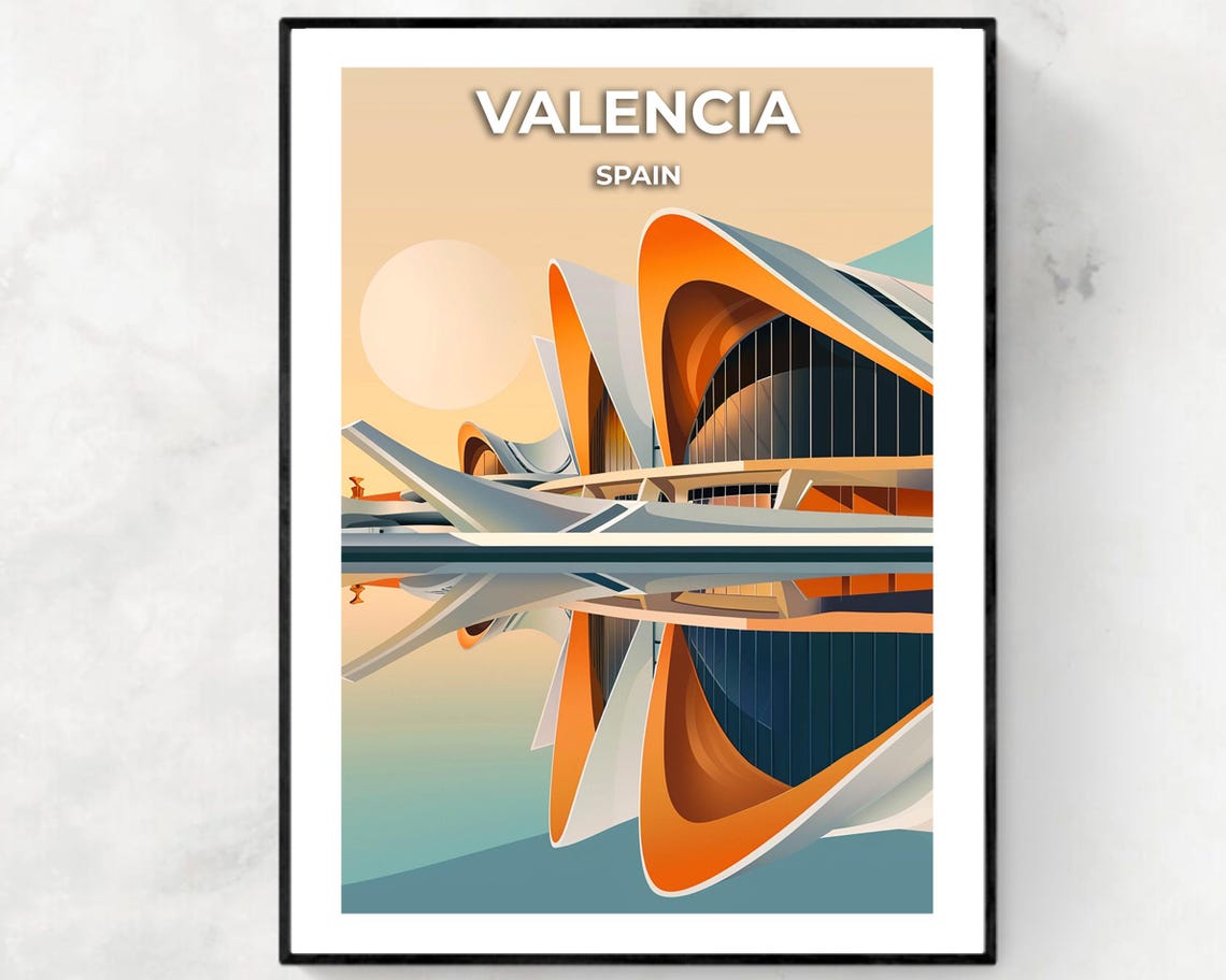 City Of Arts And Sciences Travel Print Wall Art Valencia Spain City Print City Of Arts And Sciences Travel Gift