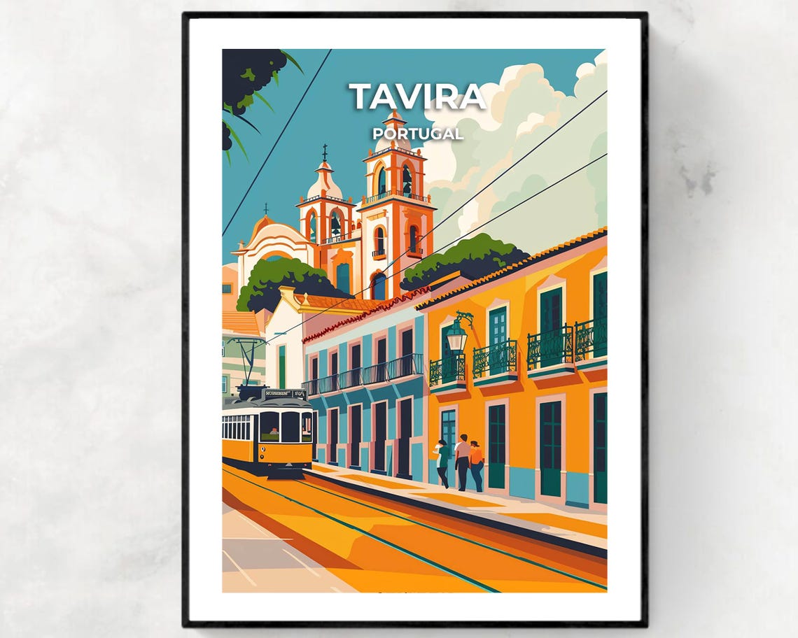 Tavira Island Travel Print Wall Art Tavira Portugal City Print Tavira Island Travel Gift Tavira Island Poster