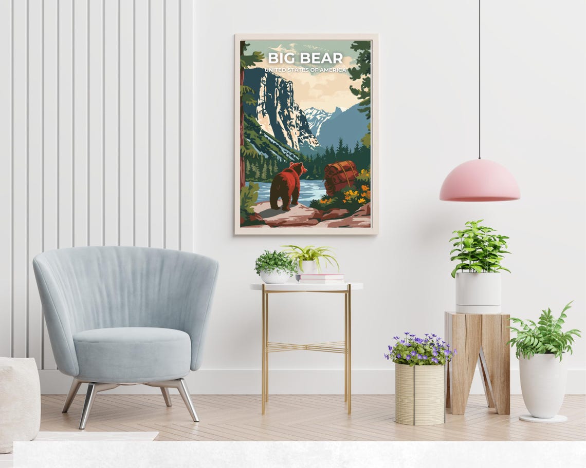 Big Bear California Travel Print Wall Art Big Bear California City Print Big Bear California Travel Gift Big Bear California Poster - Image 2