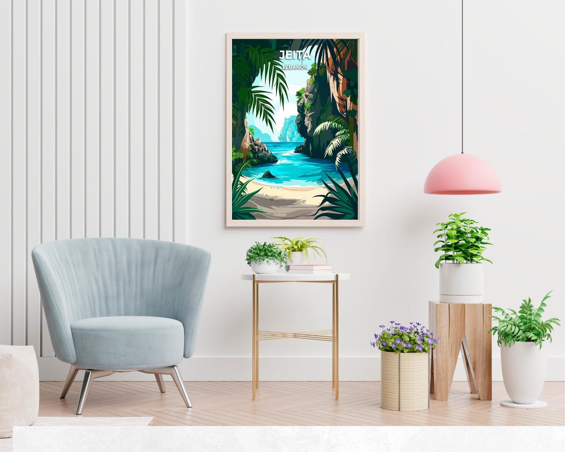 Jeita Grotto Travel Print Wall Art Jeita Lebanon City Print Jeita Grotto Travel Gift Jeita Grotto Poster Travel Gift - Image 2