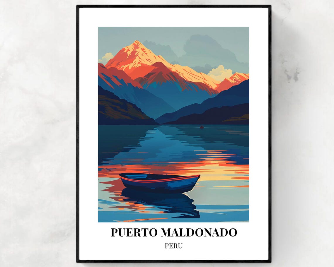 Tres Chimbadas Lake Travel Print Wall Art Puerto Maldonado Peru City Print Tres Chimbadas Lake Travel Gift Tres Chimbadas Lake Poster