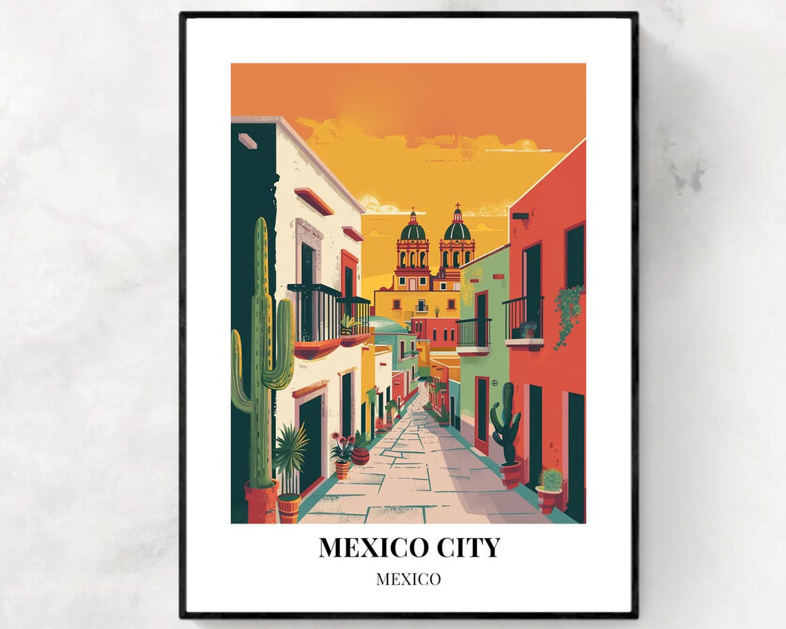 Mexico City Travel Print Wall Art Mexico City Mexico City Print Mexico City Travel Gift Mexico City City Poster