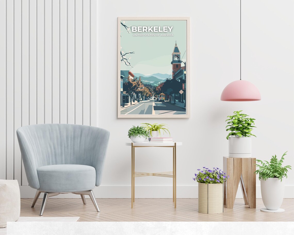 Berkeley Street Cable Car Travel Poster With Overlaid Sky Title - Image 2