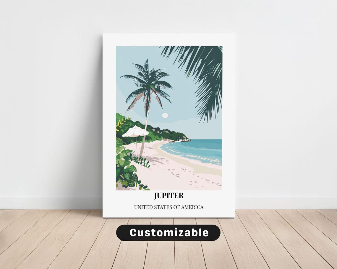 Jupiter Usa Travel Canvas Poster Custom Wall Art