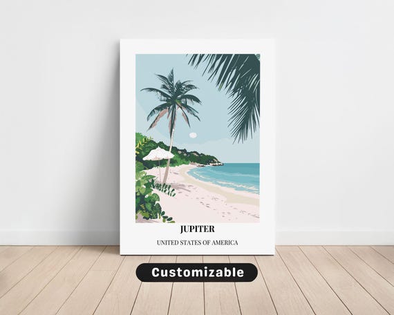 Jupiter Usa Travel Canvas Poster Custom Wall Art