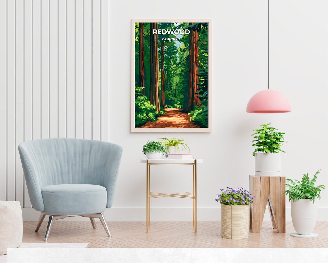 Redwood National Park California Travel Print Wall Art Redwood National Park California City Print Redwood National Park Travel Gift - Image 2