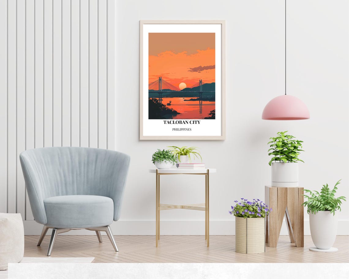 San Juanico Bridge Travel Print Wall Art Tacloban City Philippines City Print San Juanico Bridge Travel Gift San Juanico Bridge Poster - Image 2