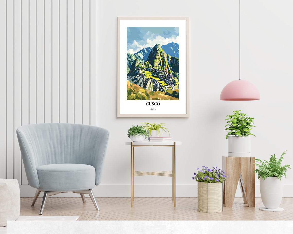 Cusco Peru Machu Picchu Geometric Modern Illustrated Travel Poster - Image 2
