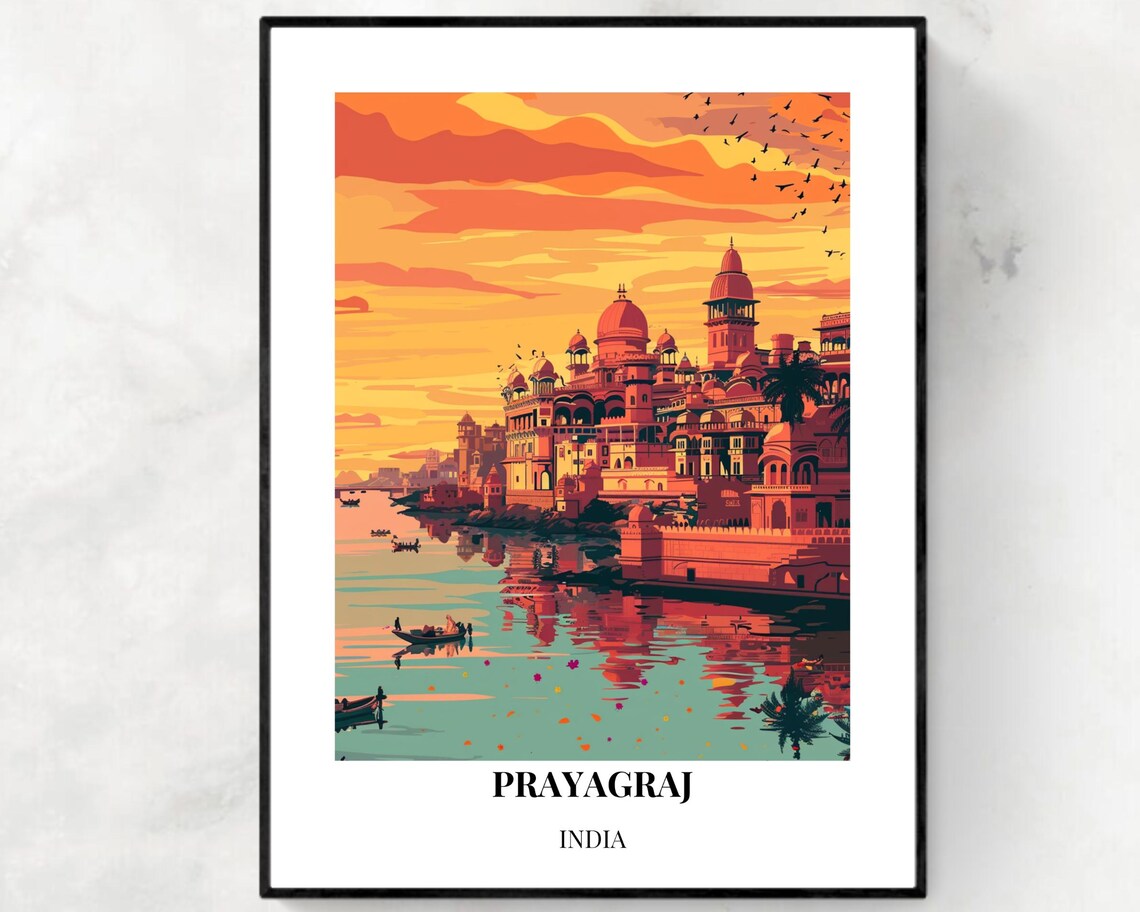 Prayagraj Travel Print Wall Art Prayagraj India City Print Prayagraj Travel Gift Prayagraj City Poster Travel Gift