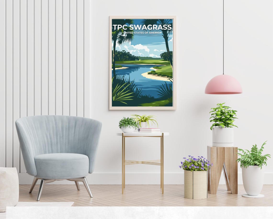 TPC Sawgrass Florida Golf Course On Image Title Travel Poster - Image 2