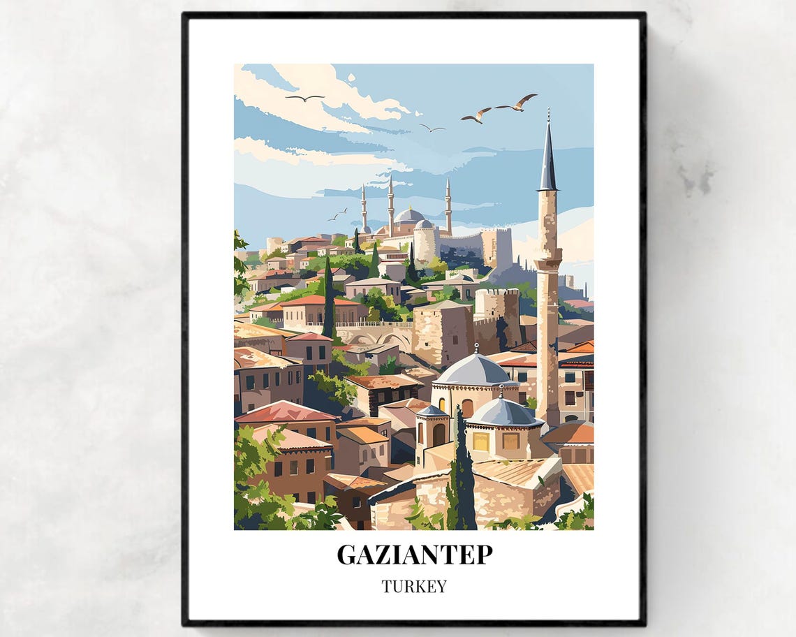 Gaziantep Travel Print Wall Art Gaziantep Turkey City Print Gaziantep Travel Gift Gaziantep City Poster Travel Gift