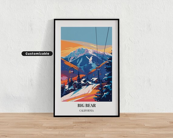 Big Bear Travel Poster Custom Wall Art