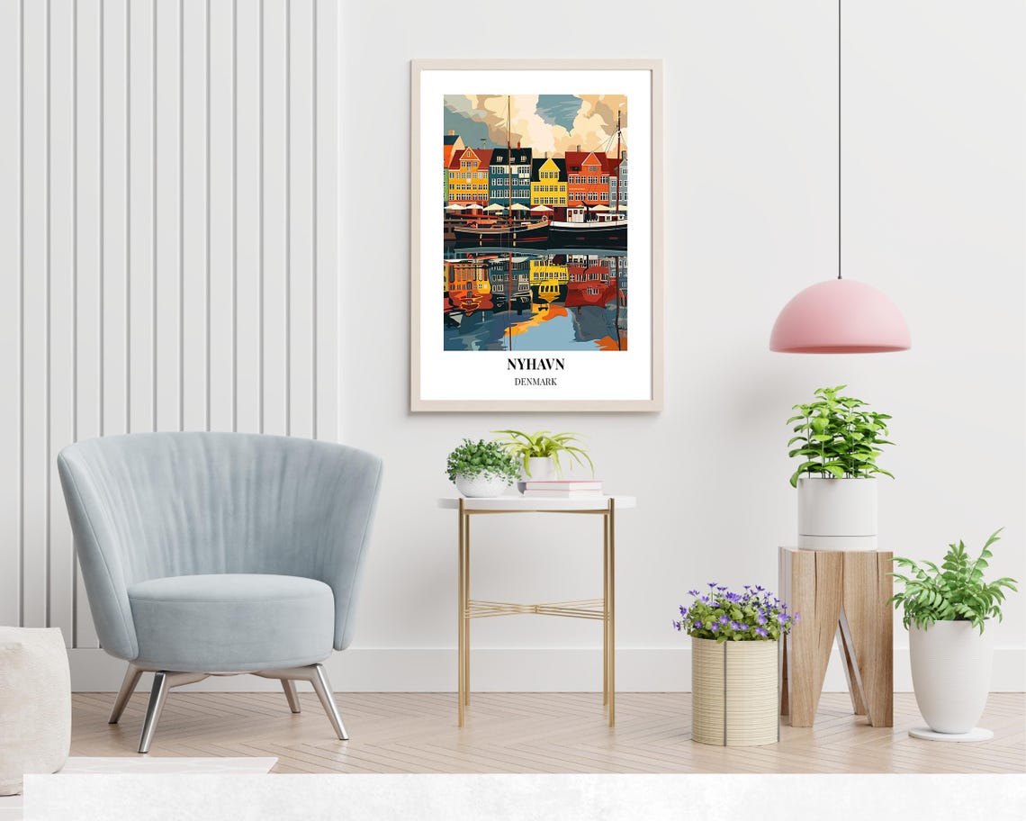 Nyhavn Travel Print Wall Art Nyhavn Denmark City Print Nyhavn Travel Gift Nyhavn City Poster Travel Gift Wall Art - Image 2