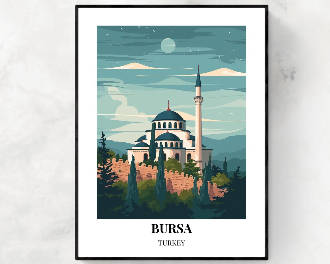 Grand Mosque Ulu Cami Travel Print Wall Art Bursa Turkey City Print Grand Mosque Ulu Cami Travel Gift Travel Gift