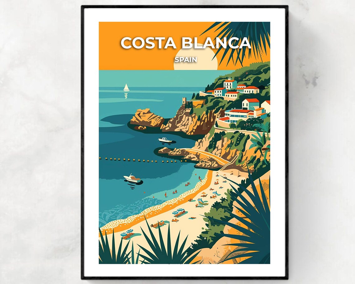 Costa Blanca Spain Travel Print Wall Art Costa Blanca Spain City Print Costa Blanca Spain Travel Gift Costa Blanca Spain Poster