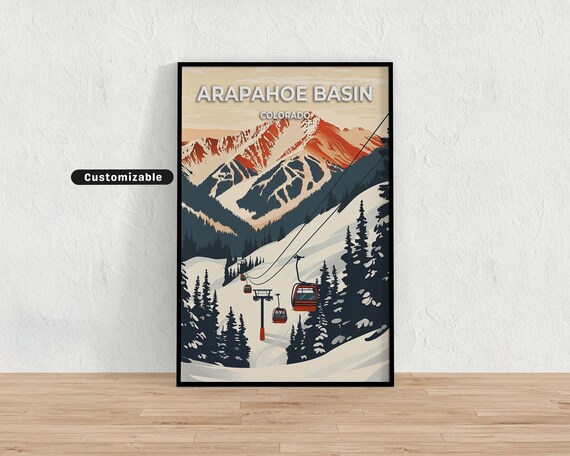 Arapahoe Basin Colorado Ski Resort Vintage Gondola Travel Poster