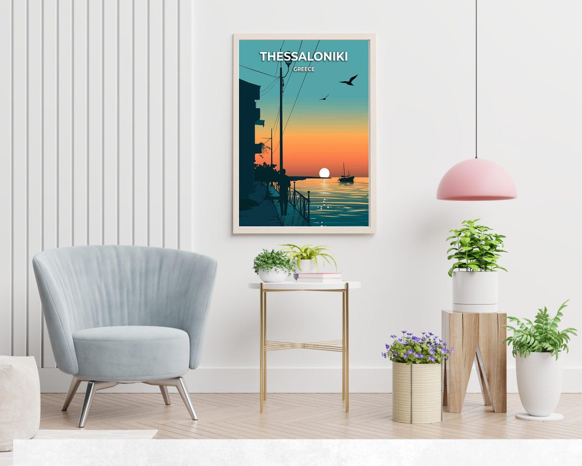 Thessaloniki Travel Print Wall Art Thessaloniki Greece City Print White Tower Of Thessaloniki Travel Gift Travel Gift - Image 2