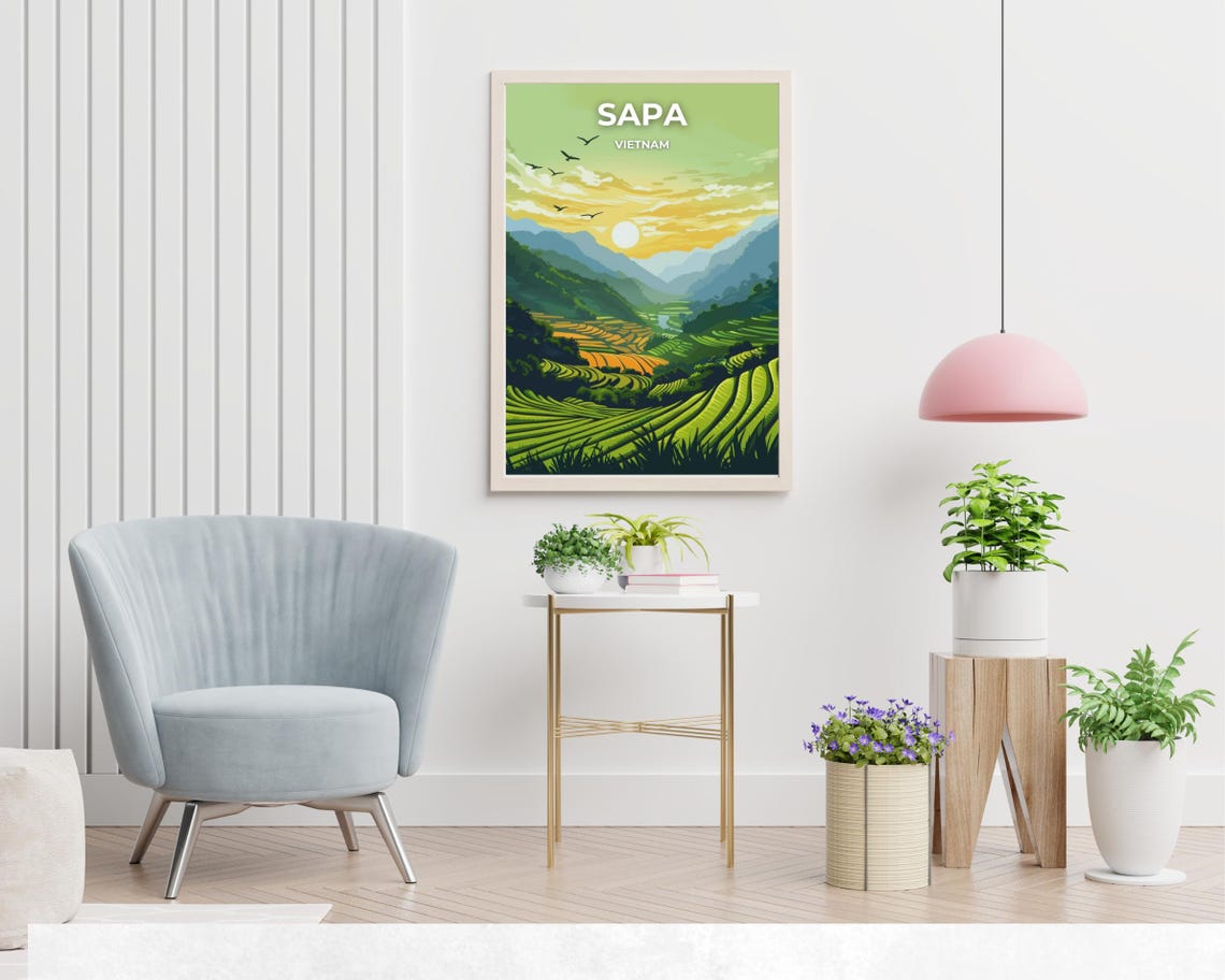 Fansipan Mountain Travel Print Wall Art Sapa Vietnam City Print Fansipan Mountain Travel Gift Fansipan Mountain Poster Travel Gift - Image 2