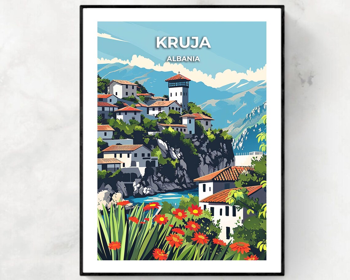 Kruja Albania Hilltop Fortress Town Overlooking The Mountains Poster