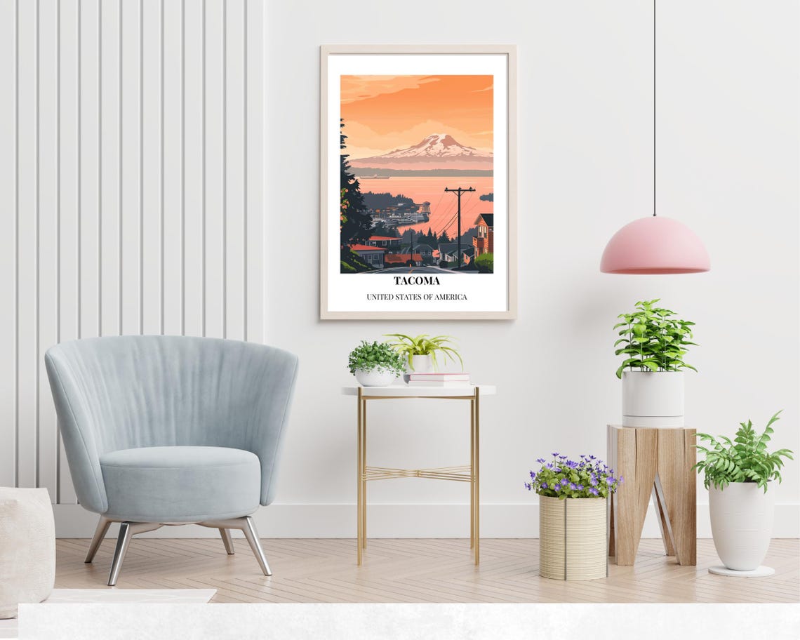 Tacoma Travel Print Wall Art Tacoma Washington City Print Tacoma Travel Gift Tacoma City Poster Travel Gift - Image 2