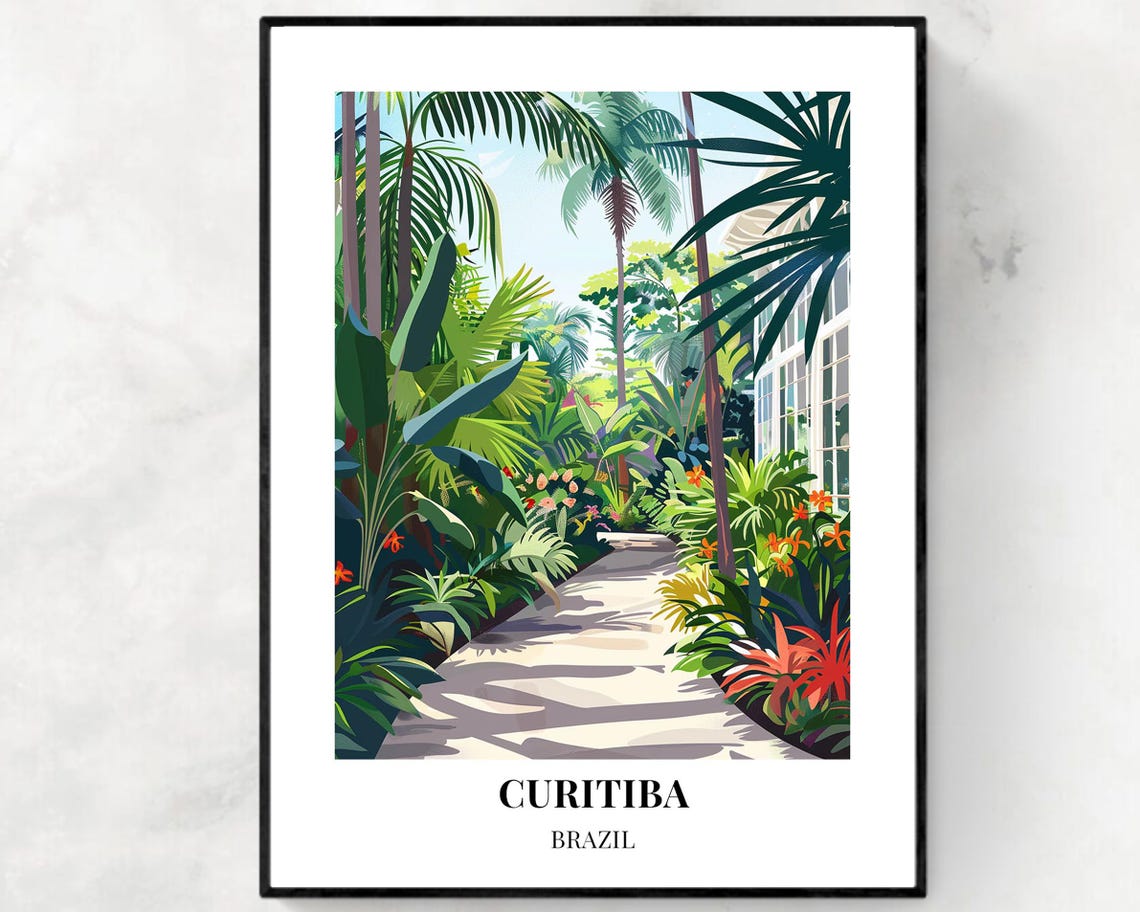Botanical Garden Of Curitiba Travel Print Wall Art Curitiba Brazil City Print Botanical Garden Of Curitiba Travel Gift