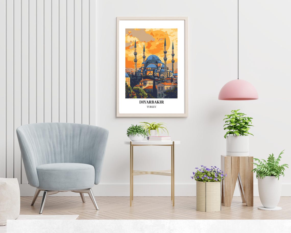 Diyarbakir Travel Print Wall Art Diyarbakr Turkey City Print Diyarbakr Travel Gift Diyarbakr City Poster - Image 2